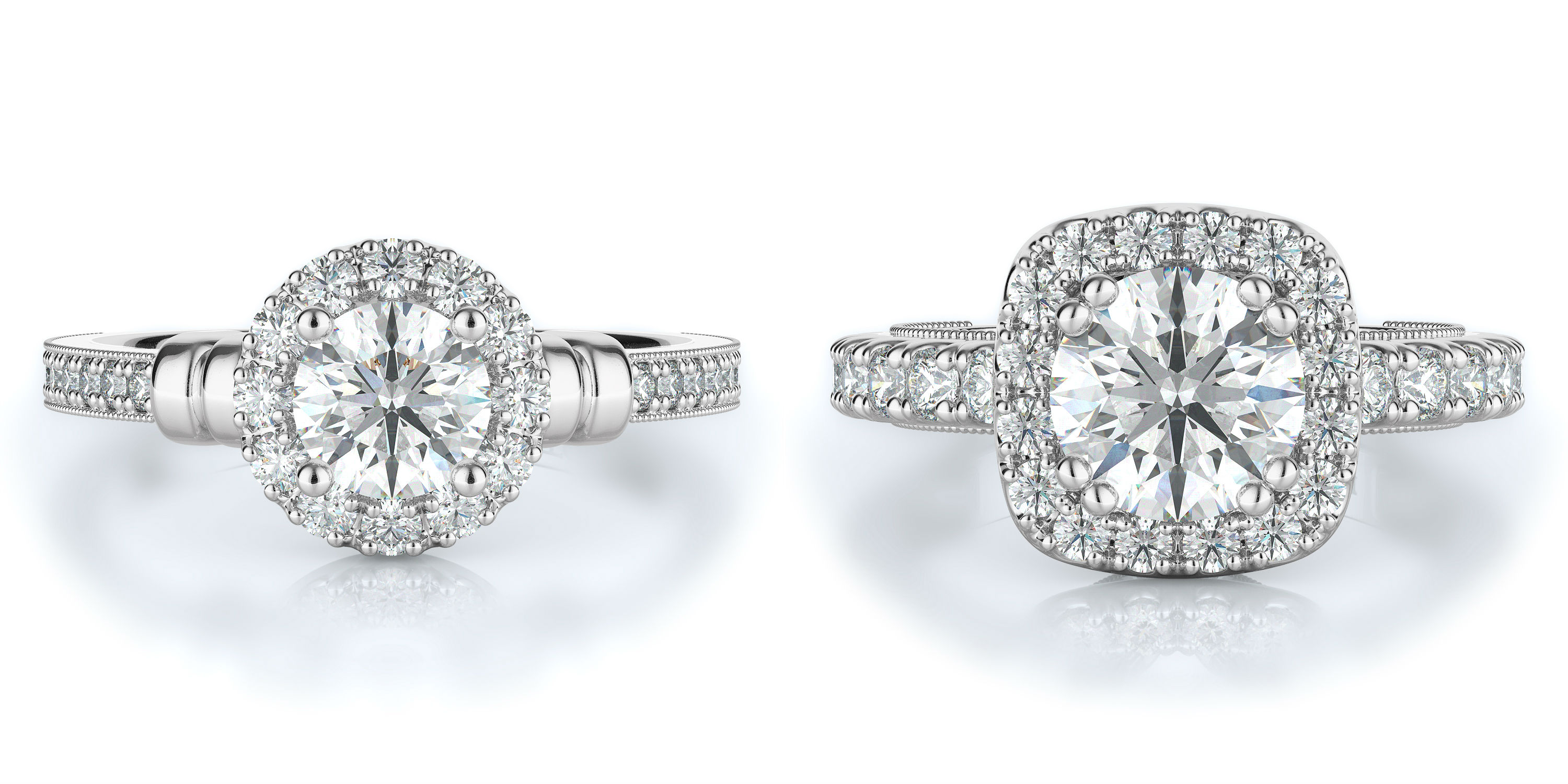 Halo engagement rings at Torosi