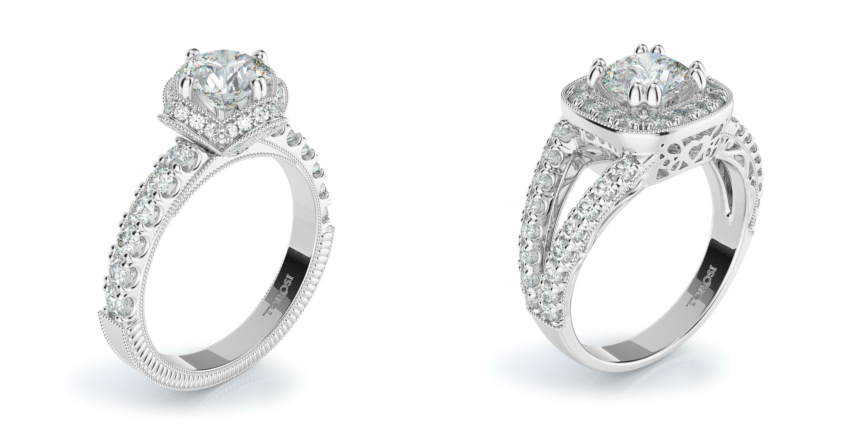 Vintage inspired engagement rings at Torosi