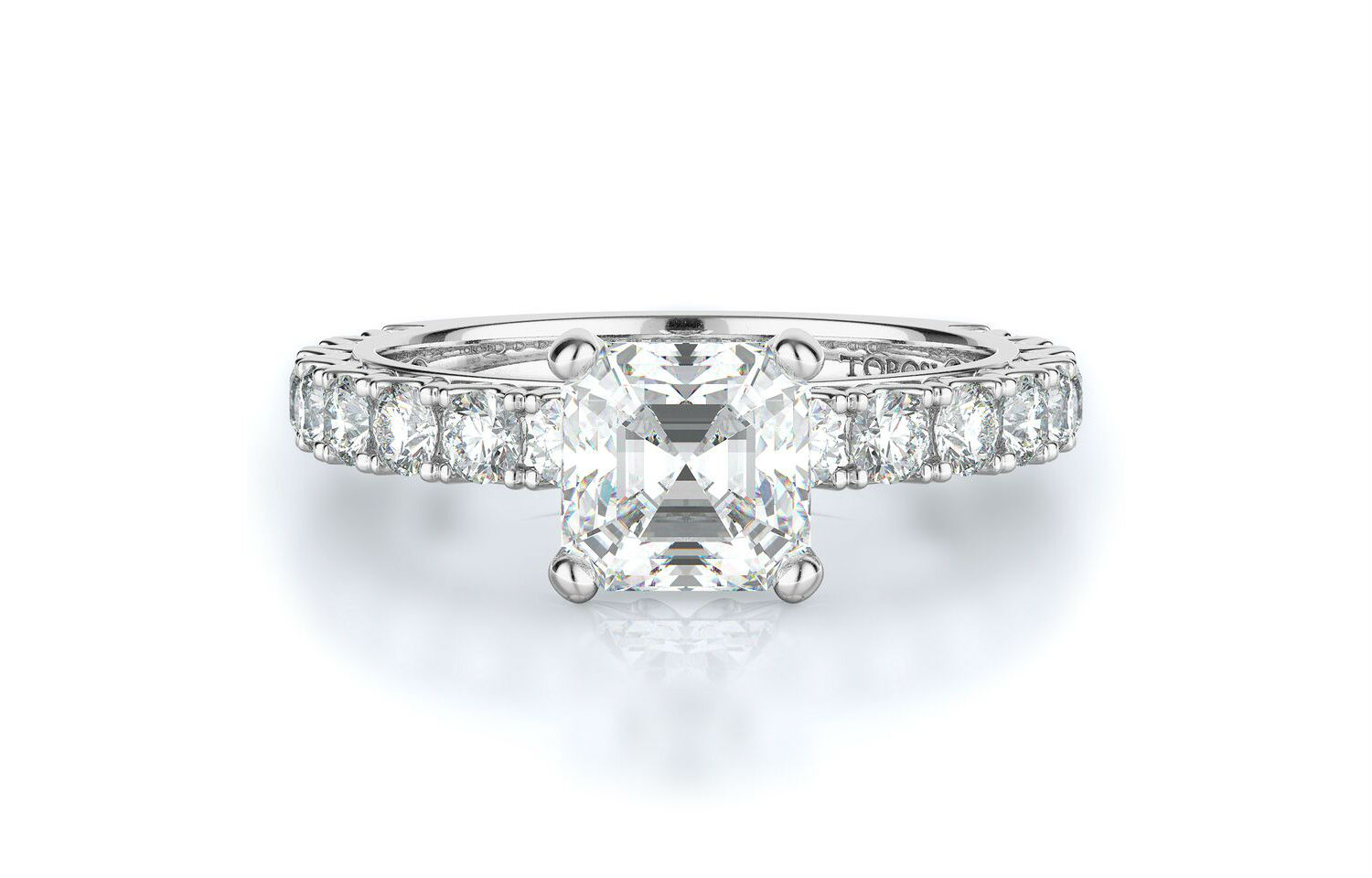 Solitaire Asscher Engagement Ring at Torosi