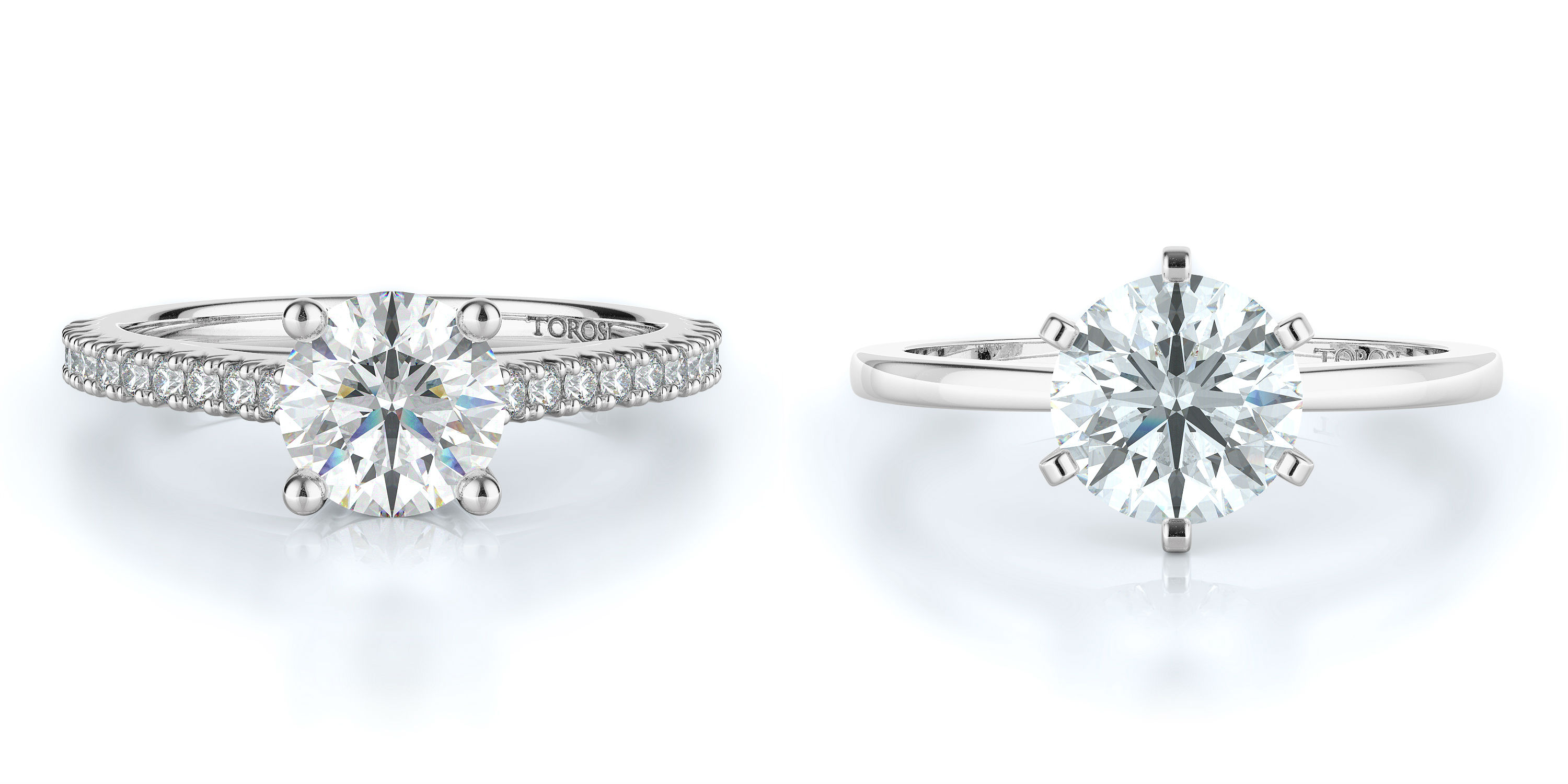 Round Cut Engagement Rings at Torosi