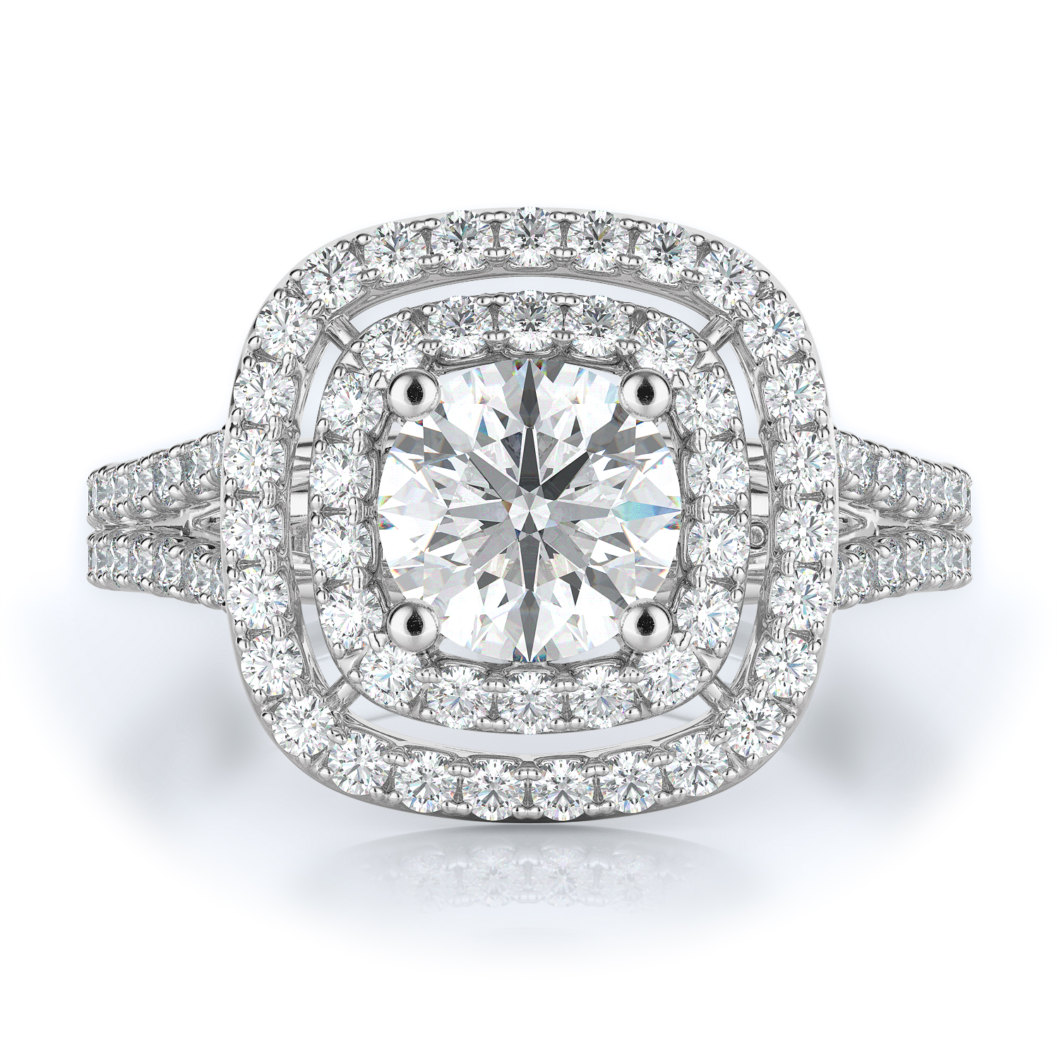 Halo Style Diamond Engagement ring 
(Center Diamond Not Included) product image