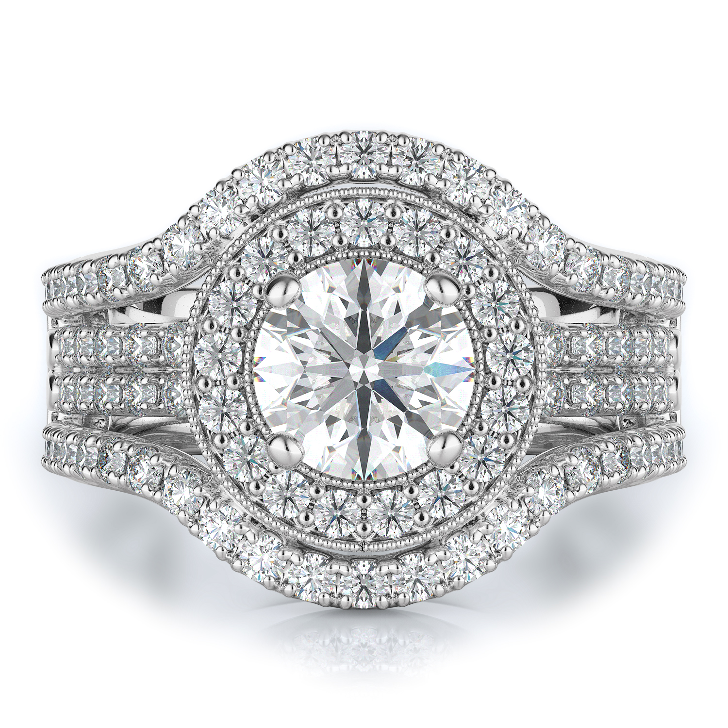 Halo Style Diamond Engagement ring 
(Center Diamond Not Included) product image