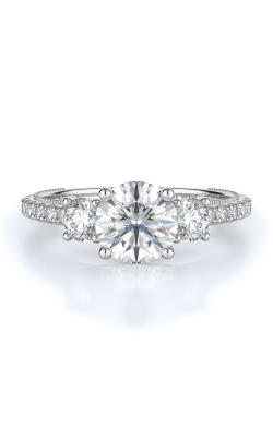Three Stone Style Diamond Engagement Ring 
(Center Diamond Not Included)