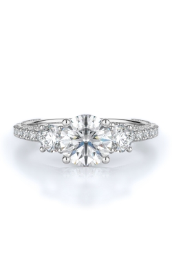 Three Stone Style Diamond Engagement Ring 
(Center Diamond Not Included)