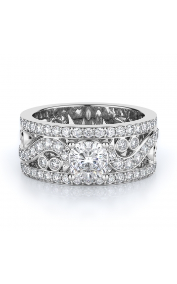 Sidestone Style Diamond Engagement ring 
(Center Diamond Not Included)