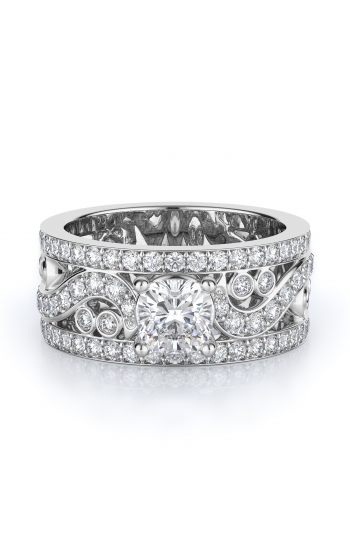 Sidestone Style Diamond Engagement ring 
(Center Diamond Not Included)