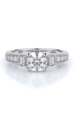 Three Stone Style Diamond Engagement Ring 
(Center Diamond Not Included)