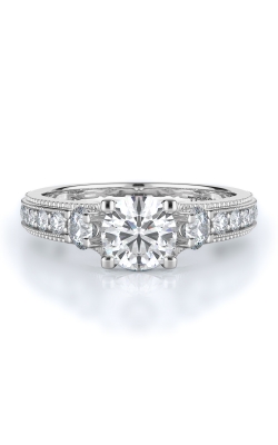 Three Stone Style Diamond Engagement Ring 
(Center Diamond Not Included)