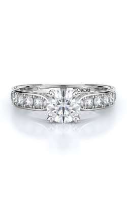 Sidestone Style Diamond Engagement Ring 
(Center Diamond Not Included)