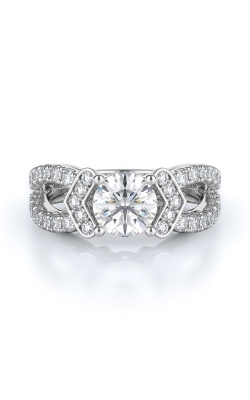 Sidestone Style Diamond Engagement Ring 
(Center Diamond Not Included)