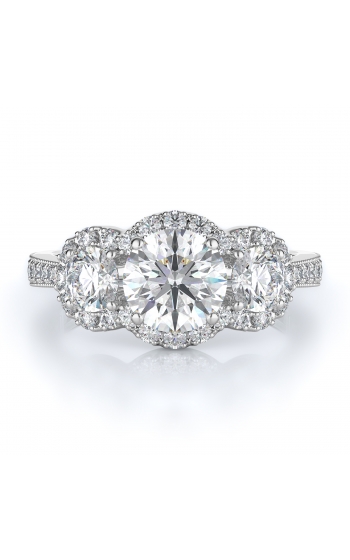 Three stone Style Diamond Engagement ring 
(Center Diamond Not Included)