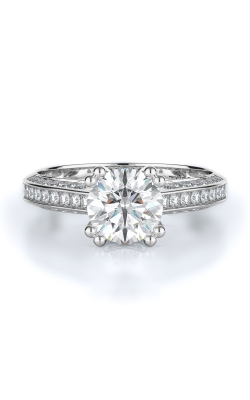 Sidestone Style Diamond Engagement Ring 
(Center Diamond Not Included)