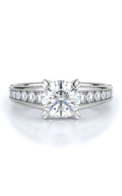 Sidestone Style Diamond Engagement Ring 
(Center Diamond Not Included)