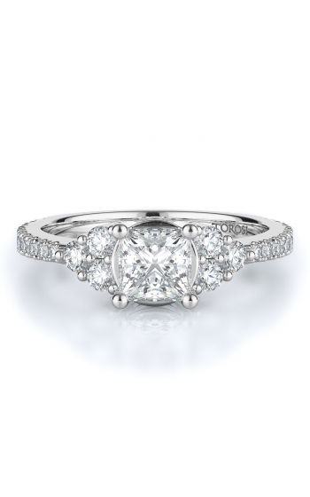 Sidestone Style Diamond Engagement ring 
(Center Diamond Not Included)