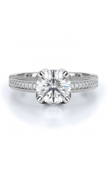 Sidestone Style Diamond Engagement ring 
(Center Diamond Not Included)