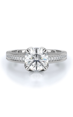 Sidestone Style Diamond Engagement Ring 
(Center Diamond Not Included)