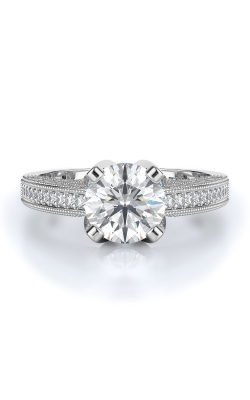 Sidestone Style Diamond Engagement Ring 
(Center Diamond Not Included)