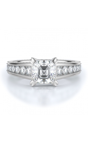 Sidestone Style Diamond Engagement ring 
(Center Diamond Not Included)