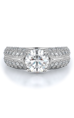 Sidestone Style Diamond Engagement Ring 
(Center Diamond Not Included)