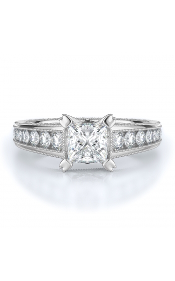 Sidestone Style Diamond Engagement ring 
(Center Diamond Not Included)