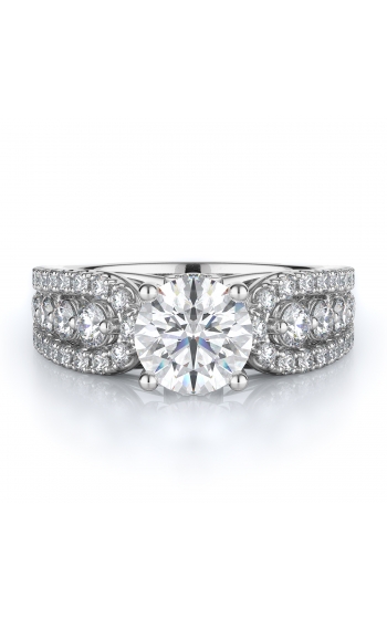Sidestone Style Diamond Engagement ring 
(Center Diamond Not Included)