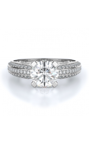 Sidestone Style Diamond Engagement ring 
(Center Diamond Not Included)