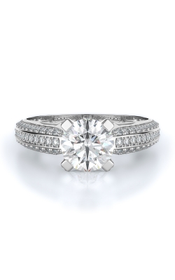 Sidestone Style Diamond Engagement Ring 
(Center Diamond Not Included)