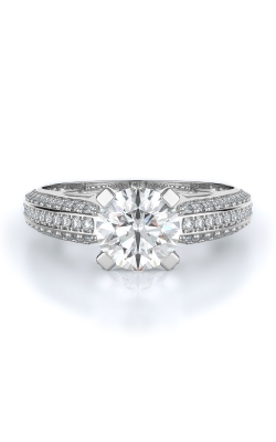 Sidestone Style Diamond Engagement Ring 
(Center Diamond Not Included)