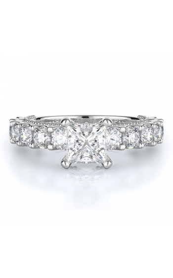 Sidestone Style Diamond Engagement ring 
(Center Diamond Not Included)