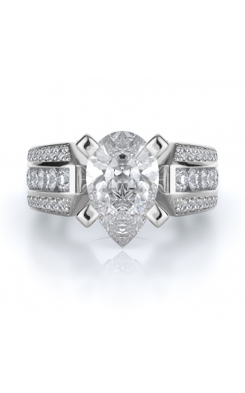 Sidestone Style Diamond Engagement ring 
(Center Diamond Not Included)