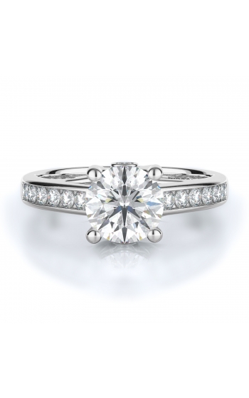 Sidestone Style Diamond Engagement ring 
(Center Diamond Not Included)