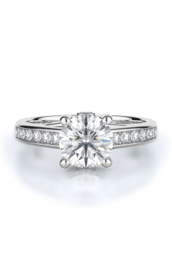 Sidestone Style Diamond Engagement Ring 
(Center Diamond Not Included)