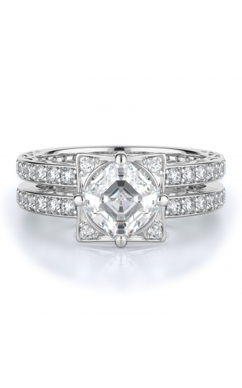 Sidestone Style Diamond Engagement ring 
(Center Diamond Not Included)