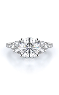 Sidestone Style Diamond Engagement Ring 
(Center Diamond Not Included)