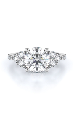 Sidestone Style Diamond Engagement Ring 
(Center Diamond Not Included)