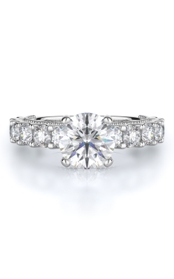 Sidestone Style Diamond Engagement Ring 
(Center Diamond Not Included)