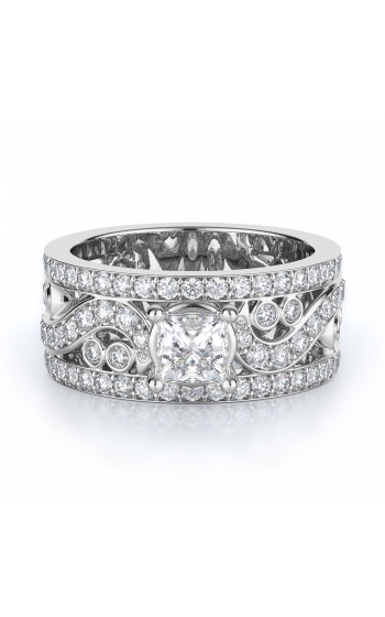 Sidestone Style Diamond Engagement ring 
(Center Diamond Not Included)