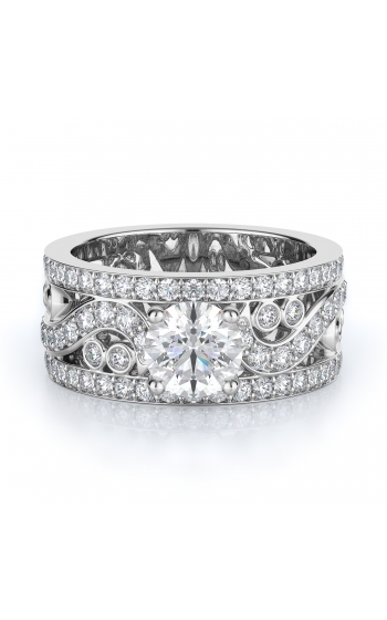 Sidestone Style Diamond Engagement ring 
(Center Diamond Not Included)