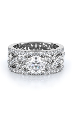 Sidestone Style Diamond Engagement Ring 
(Center Diamond Not Included)