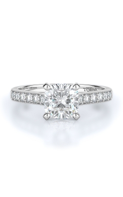 Sidestone Style Diamond Engagement Ring 
(Center Diamond Not Included)