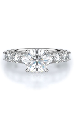 Sidestone Style Diamond Engagement Ring 
(Center Diamond Not Included)