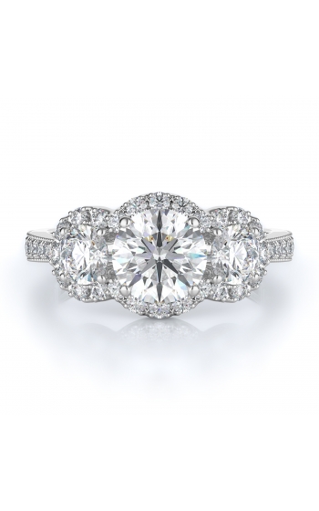 Three stone Style Diamond Engagement ring 
(Center Diamond Not Included)