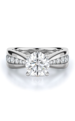 Sidestone Style Diamond Engagement Ring 
(Center Diamond Not Included)