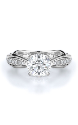 Sidestone Style Diamond Engagement Ring 
(Center Diamond Not Included)