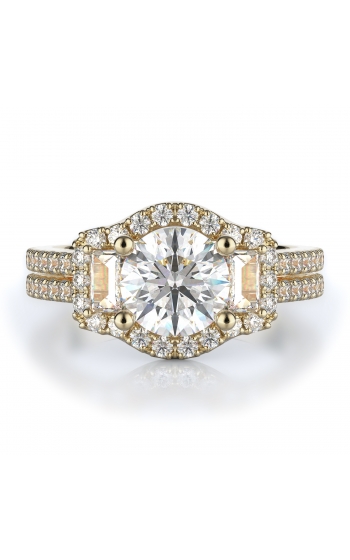 Halo, Three stone Style Diamond Engagement ring 
(Center Diamond Not Included)