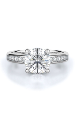 Sidestone Style Diamond Engagement Ring 
(Center Diamond Not Included)