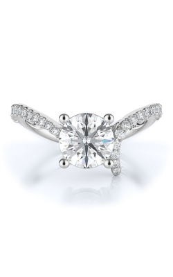 Sidestone Style Diamond Engagement Ring 
(Center Diamond Not Included)