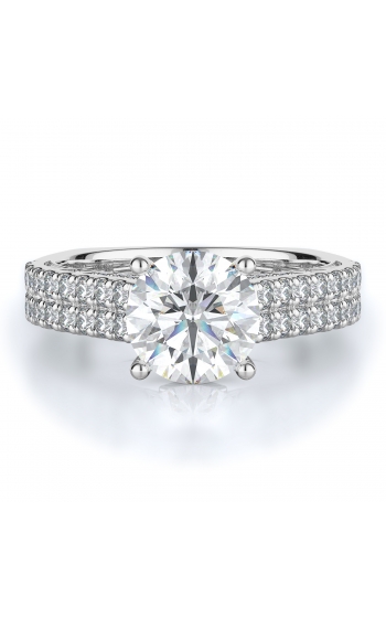 Sidestone Style Diamond Engagement ring 
(Center Diamond Not Included)