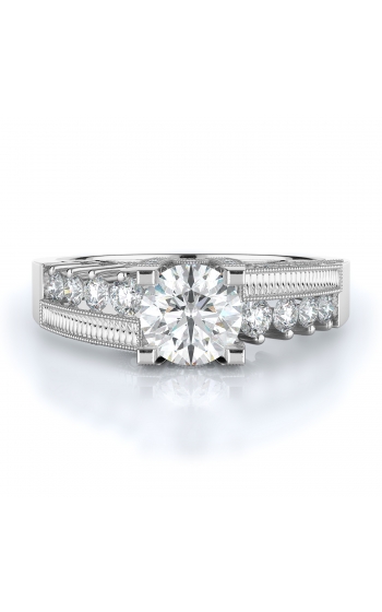 Sidestone Style Diamond Engagement ring 
(Center Diamond Not Included)