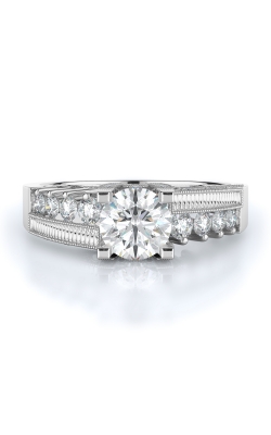 Sidestone Style Diamond Engagement Ring 
(Center Diamond Not Included)